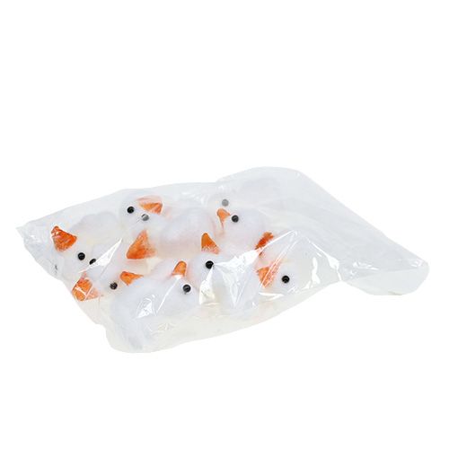 Floristik24 Kaczka mini flokowana 4cm biała 12szt.