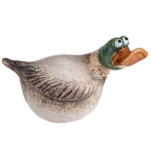Floristik24 Kaczki dekoracyjne ceramiczne wiosenne kaczory brązowo-zielone L15cm 2 szt