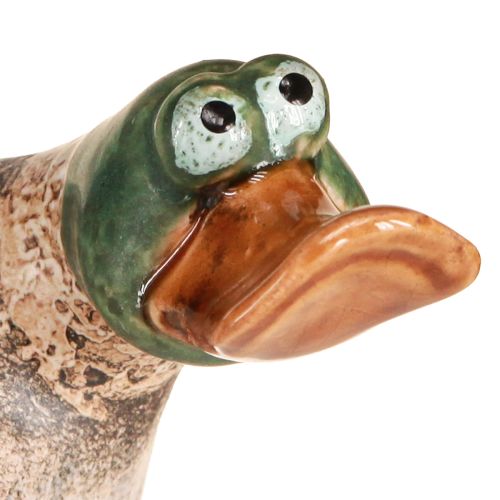 Floristik24 Kaczki dekoracyjne ceramiczne wiosenne kaczory brązowo-zielone L15cm 2 szt