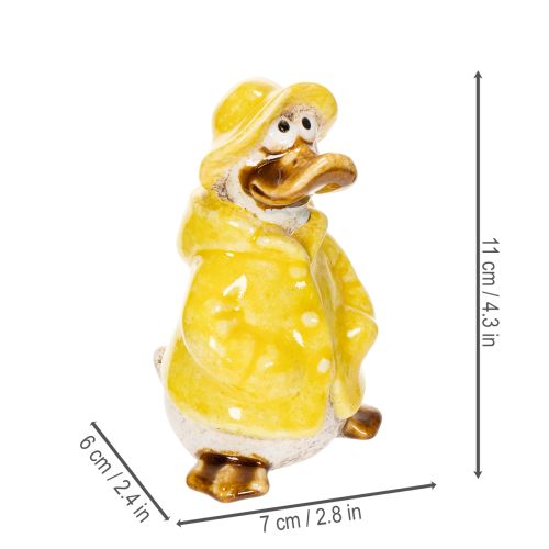 Produkt Figurki kaczuszek, ceramiczne figurki w kształcie płaszczy przeciwdeszczowych do zabawnej dekoracji balkonu i ogrodu, 11 cm, 4 sztuki