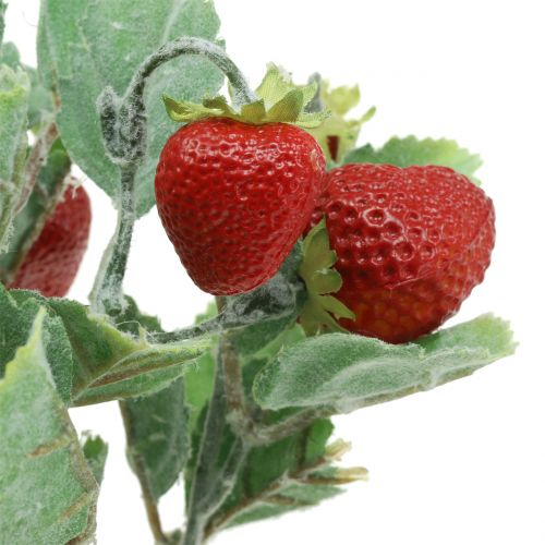 Floristik24 Sztuczna truskawka na pniu czerwona L30cm