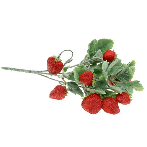 Floristik24 Sztuczna truskawka na pniu czerwona L30cm