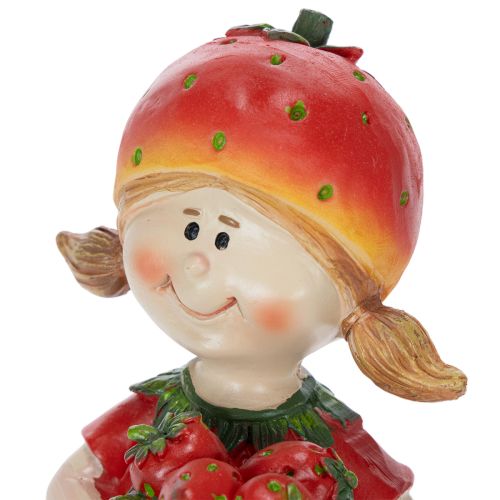 Produkt Dekoracyjna figurka „Dziewczynka Truskawka” do letniej dekoracji, urocza figurka do salonu i na balkon, 18 cm