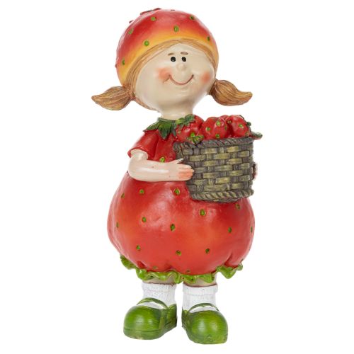 Produkt Dekoracyjna figurka „Dziewczynka Truskawka” do letniej dekoracji, urocza figurka do salonu i na balkon, 18 cm
