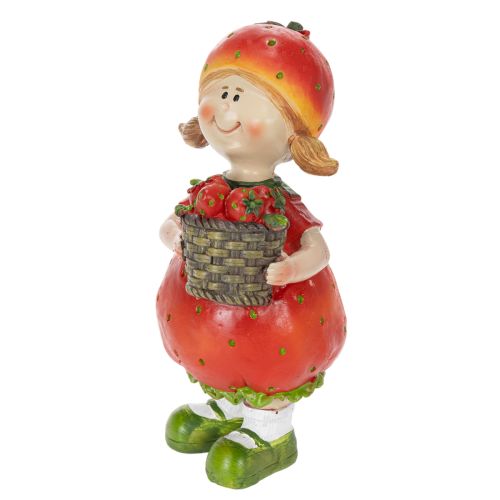 Produkt Dekoracyjna figurka „Dziewczynka Truskawka” do letniej dekoracji, urocza figurka do salonu i na balkon, 18 cm