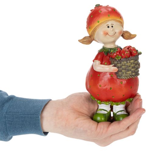 Produkt Dekoracyjna figurka „Dziewczynka Truskawka” do letniej dekoracji, urocza figurka do salonu i na balkon, 18 cm