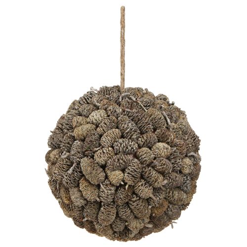Produkt Szyszka olchowa kula ozdobna do zawieszenia, bielona, 20 cm