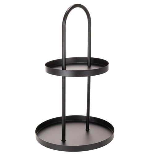Metalowa, dwupoziomowa, okrągła taca dekoracyjna 58 cm