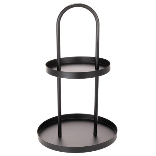 Metalowa, dwupoziomowa, okrągła taca dekoracyjna 58 cm | Floristik24.pl