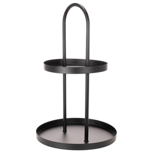 Metalowa, dwupoziomowa, okrągła taca dekoracyjna 58 cm | Floristik24.pl