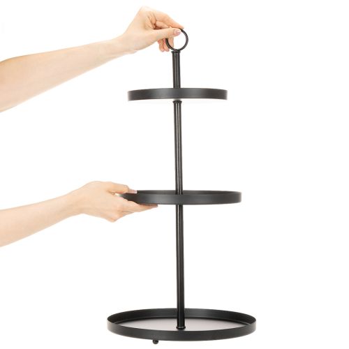Trójpoziomowy metalowy okrągły stojak do serwowania, do dekoracji stołu na wielu poziomach, 61 cm | Floristik24.pl