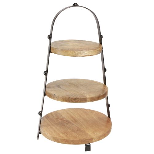 Produkt 3-poziomowa dekoracja drewniana w kolorze naturalnym czarnym Ø30cm W52cm