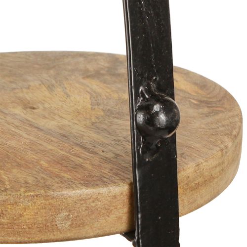 Produkt 3-poziomowa dekoracja drewniana w kolorze naturalnym czarnym Ø30cm W52cm