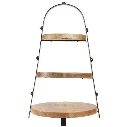 Produkt 3-poziomowa dekoracja drewniana w kolorze naturalnym czarnym Ø30cm W52cm