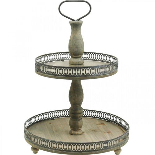 Floristik24 Deco Stojak na ciasto Rośliny z drewna Stojak na ciasto Vintage W47cm Ø34cm