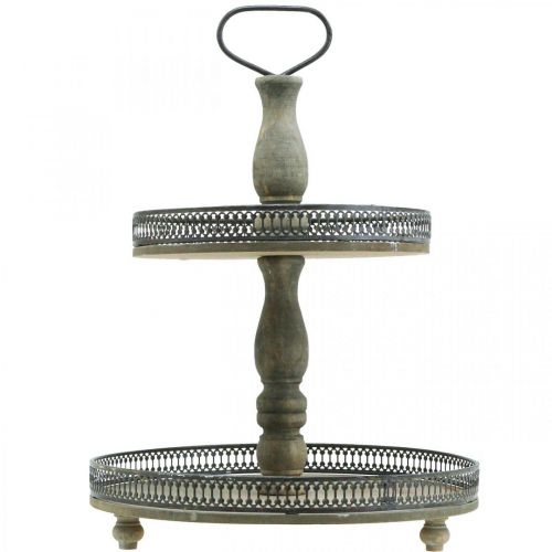 Floristik24 Deco Stojak na ciasto Rośliny z drewna Stojak na ciasto Vintage W47cm Ø34cm