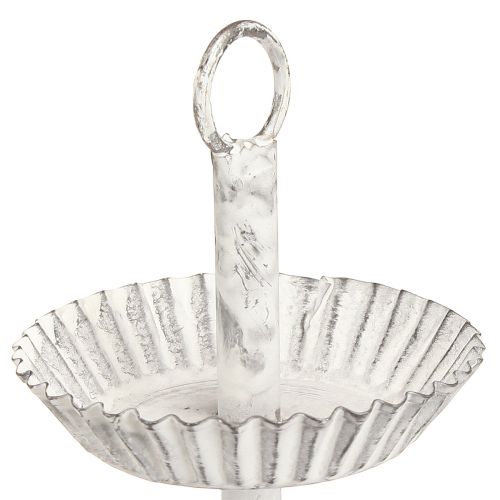 Floristik24 Metalowa 3-poziomowa taca biała, wys. 23 cm