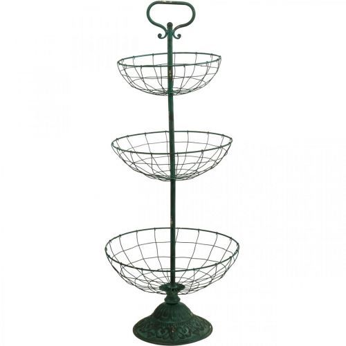 Floristik24 Stojak na ciasto Metal XXL, Stojak na ciasto Vintage Green W115cm Ø35/30/25,5cm