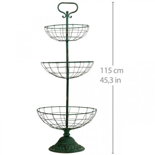 Floristik24 Stojak na ciasto Metal XXL, Stojak na ciasto Vintage Green W115cm Ø35/30/25,5cm
