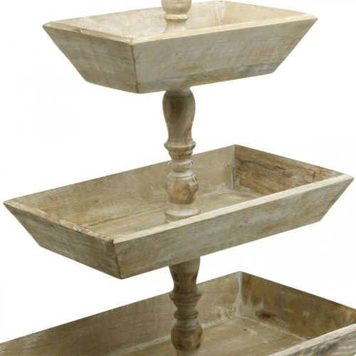 Floristik24 Stojak na ciasto duży bielony stół z drewna dekoracja sklepowa dekoracja okienna 62x50x31cm