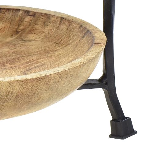 Floristik24 Wielowarstwowe drewno Naturalny metal Czarny 3 poziomy Ø19cm W60cm