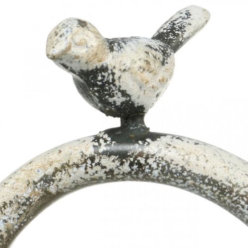 Floristik24 Stojak na ciasto metalowy w stylu vintage Shabby Grey Shabby z ptakiem wys.60cm