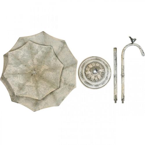 Floristik24 Stojak na ciasto metalowy w stylu vintage Shabby Grey Shabby z ptakiem wys.60cm