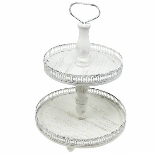 Floristik24 Stojak na ciasto biały antyczny wys.48cm
