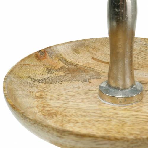 Produkt Etażerka drewno mango/nikiel srebrny deco prawdziwe drewno 2-poziomowe