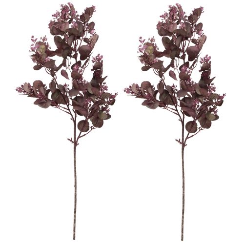 Produkt Dekoracyjna sztuczna gałązka Eukaliptusa bordowa 66cm 2szt