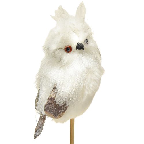 Produkt Sowa na patyku biała 9cm L48cm