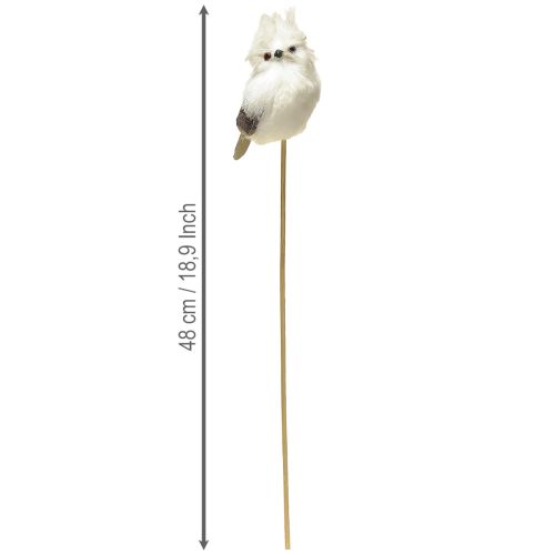 Produkt Sowa na patyku biała 9cm L48cm
