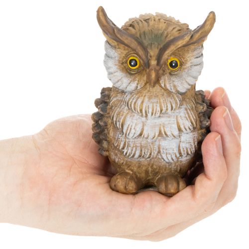 Figurka sowy, mała siedząca sowa, dekoracja, 11 cm | Floristik24.pl