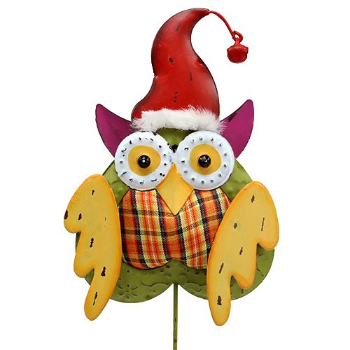 Floristik24 Sowa jako wtyczka do kwiatów kolorowa 16cm L48cm 3szt.