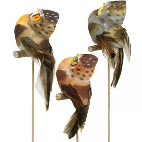 Produkt Deco plug sowa, dekoracja kwiatowa, sowa z piórami wys.5,5cm 6szt