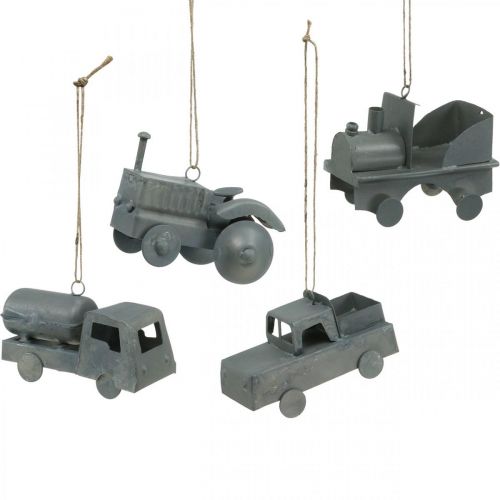 Floristik24 Pojazdy metalowe do zawieszenia posortowane 9-10cm 4szt
