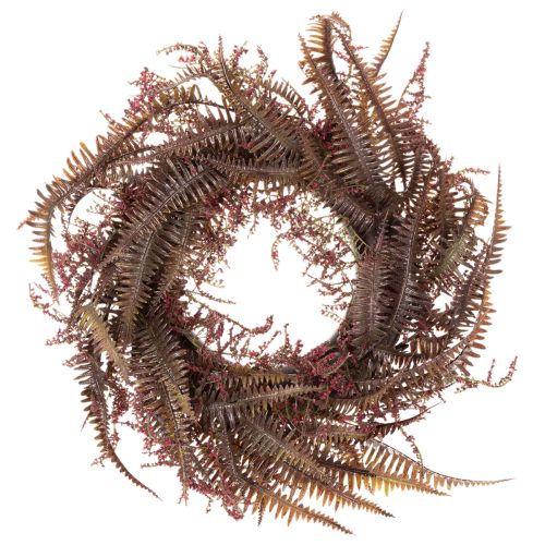Sztuczny wianek z gałązkami paproci, dekoracja jesienna, 35 cm