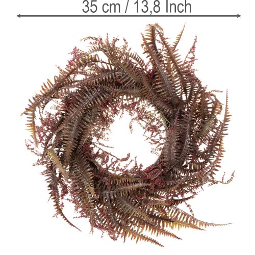 Sztuczny wianek z gałązkami paproci, dekoracja jesienna, 35 cm | Floristik24.pl