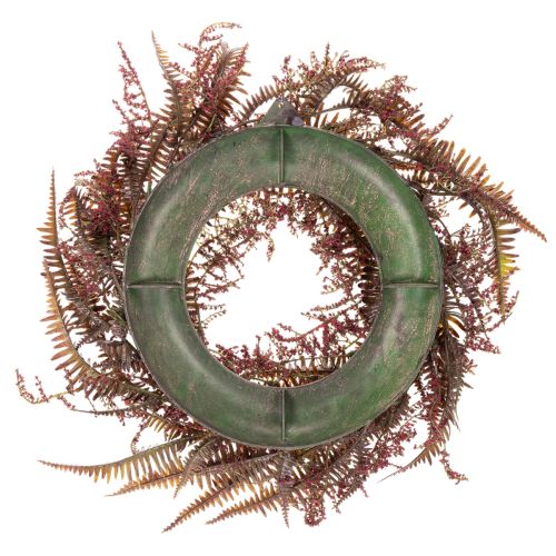Sztuczny wianek z gałązkami paproci, dekoracja jesienna, 35 cm | Floristik24.pl