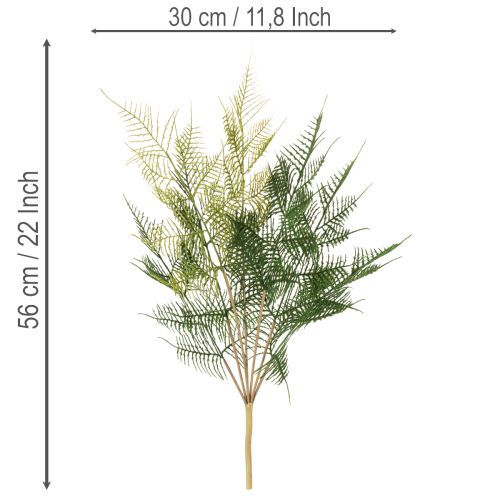 Sztuczna gałązka paproci, zielona, realistyczna, 56 cm | Floristik24.pl