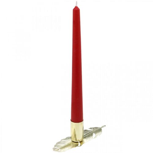 Floristik24 Świecznik na piórku, metalowa dekoracja, świecznik, dekoracja adwentowa Złoty Ø2,2cm L13cm 4szt.
