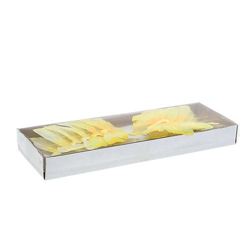 Floristik24 Pióra Motyl 10cm Żółte 12szt