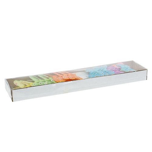 Floristik24 Motyl z piór 6cm różne kolory. 24szt.