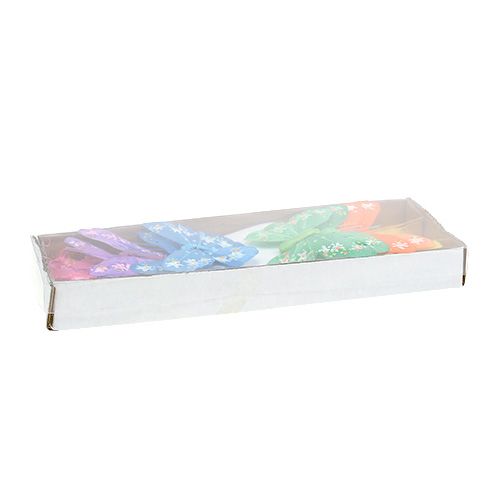 Floristik24 Motyl z piór 8,5cm różne kolory. 12szt.