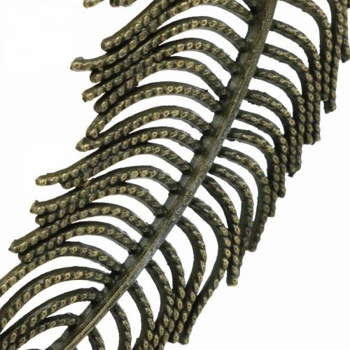 Produkt Pióra dekoracyjne, zawieszki jubilerskie, pióra metalowe, dekoracja rozproszona brązowo-kolorowe D8cm 10 szt