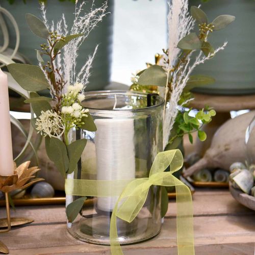 Floristik24 Ozdoba z trawy pierzastej bielona sucha trawa Miskant 75cm 10 szt