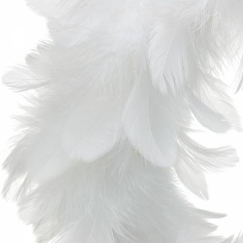 Produkt Ozdoba wielkanocna wieniec z piór duży biały Ø24cm prawdziwe pióra