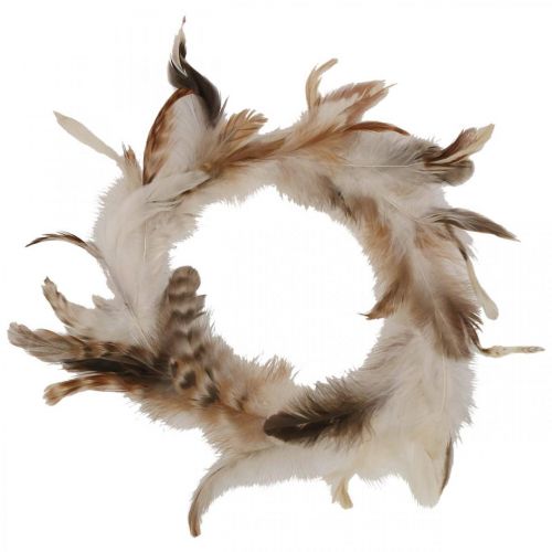 Floristik24 Wianek z piór dekoracyjnych piórka naturalna dekoracja wielkanocna Ø15cm 4 szt
