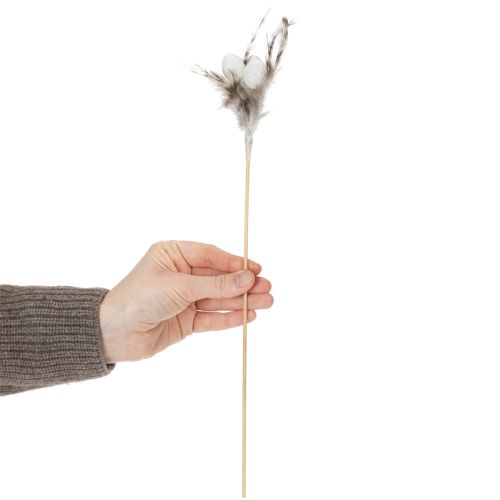 Produkt Ozdobne patyczki z gałązek z piórami naturalnymi, ozdoba wielkanocna do eleganckich aranżacji, 37 cm, 12 szt.