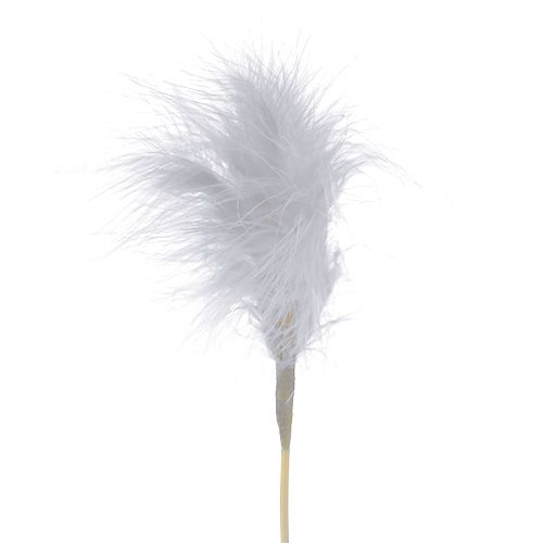 Floristik24 Pióra do naklejania białe L35cm 12St